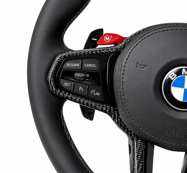 BMW G Series LCI Steering Wheel with Carbon and M1/M2 Buttons (G20, G30, G05, G07, G80)
