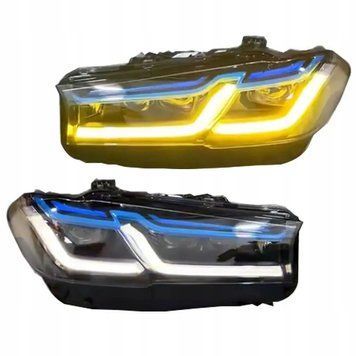 Фари Shadow Line LCI для BMW G30 з біло-жовтим DRL 9ia-c16 фото